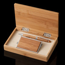 Bamboo Pen and Business Card Holder