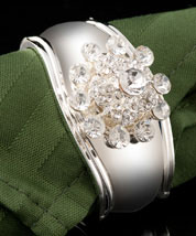 Silver Snowflake Jeweled Napkin Rings