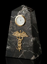 Medical Marble Obelisk Clock