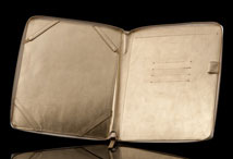 Gold Leather Tablet Folio - Open