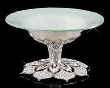 Shimmering Lace Jeweled Pedestal Dish