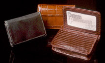 Black Leather Gusseted Card Case