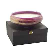 Amethyst Swirl Bowl With 4-Wick Candle