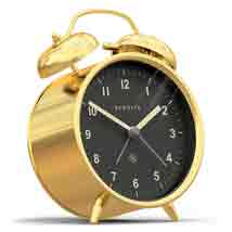 Brass Awakening Alarm Clock - Side View