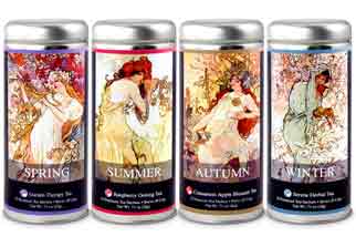 Mucha's Four Seasons Herbal Tea Tins