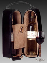 Oxford Black Leather Wine Case