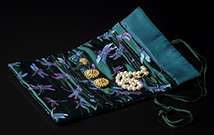 Emerald Green Chinoiserie Travel Case - Open