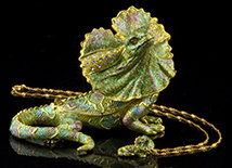 Iguana Jeweled Box and Necklace
