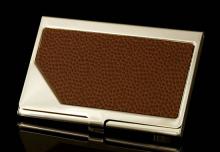 Carrington Business Card Holder - Brown Leather