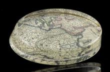 Antique Map Oval Paperweight
