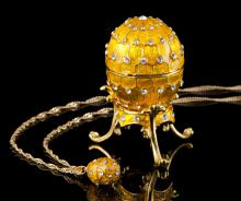 Golden Jeweled Egg Box and Necklace