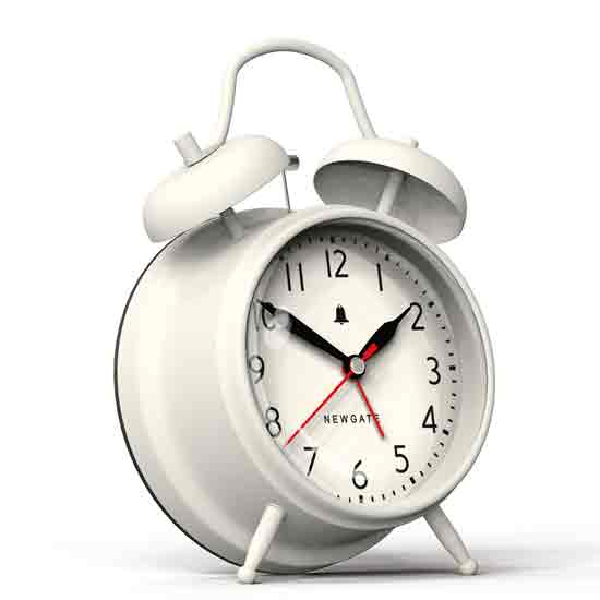 Chalk White Retro Alarm Clock