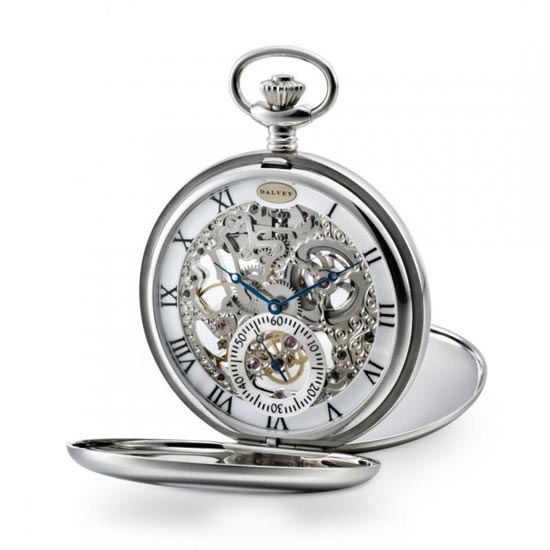 Dalvey Skeletal Pocket Watch and Stand-Open