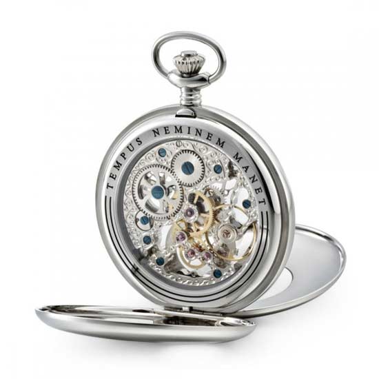 Dalvey Skeletal Pocket Watch and Stand-Open