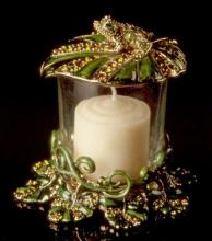 Jeweled Frog Votive Candle Holder