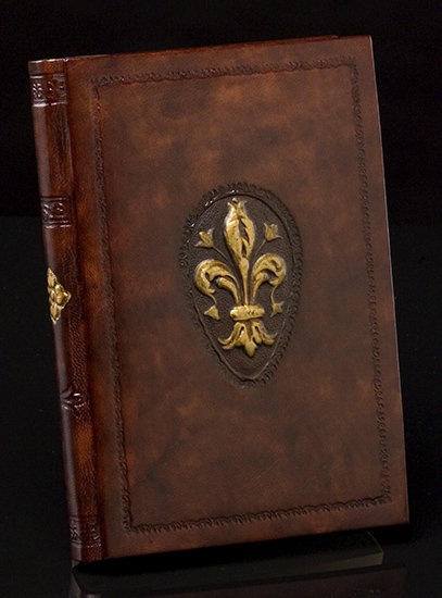 Details about   Italian MADE Florence LEATHER FLEUR DE LYS Gold Red NOTEBOOK Journal Gift Ribbon 